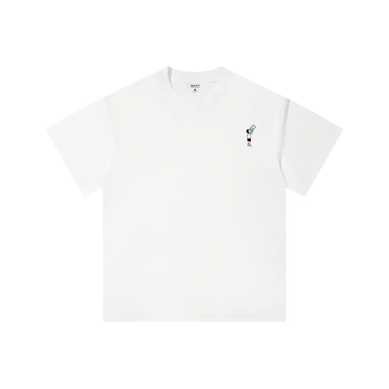 MIANDEMEIXUE Loose Fit Casual Inner Short Sleeved T Shirt Unisex Solid Color-93