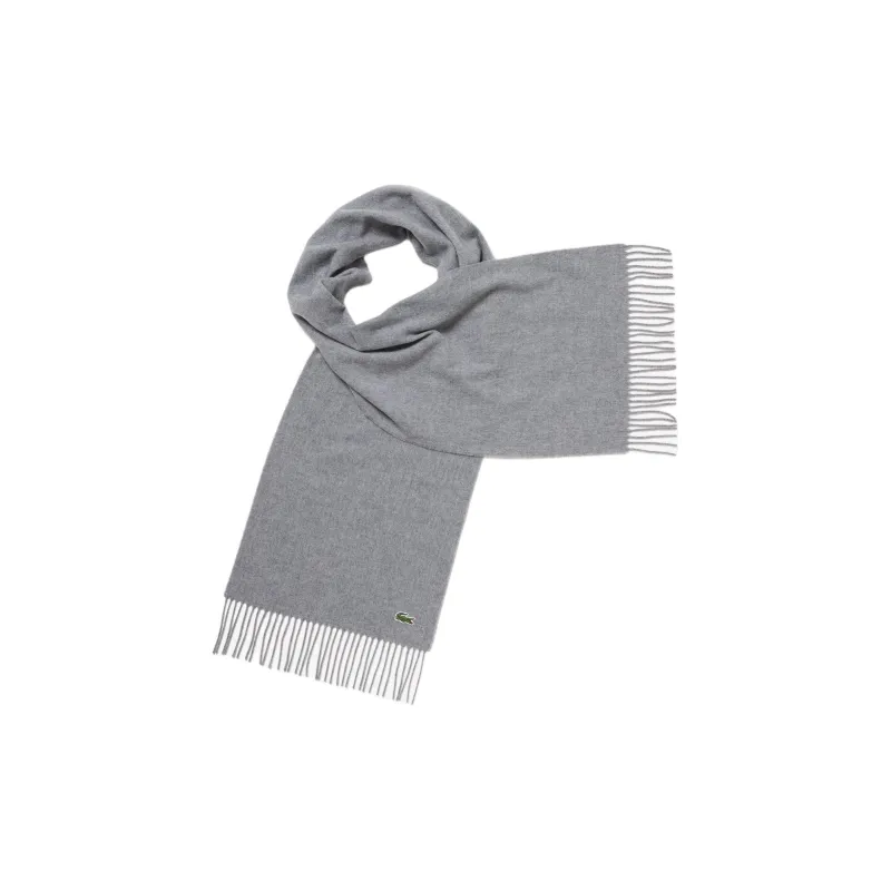 LACOSTE Polyester, Recycled Polyester Knit Scarves Men's Gray-1