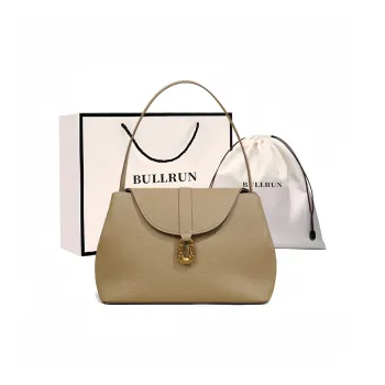 Bullrun Cow Leather One Shoulder Handbag Women's Gray