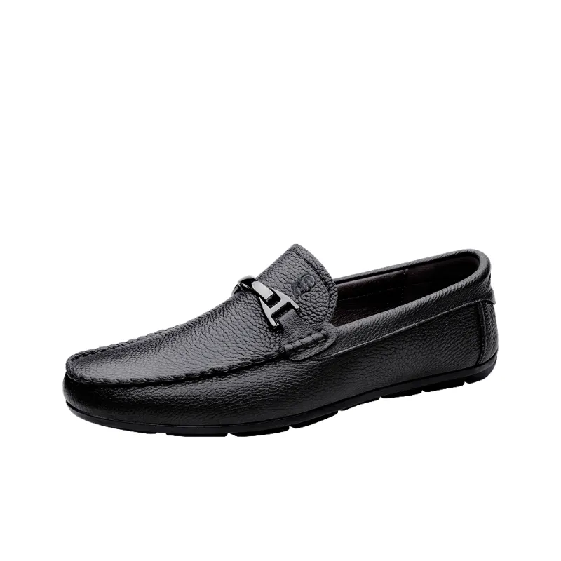 LAORENTOU Men's Casual Shoes Men Low Top Black/Brown-1