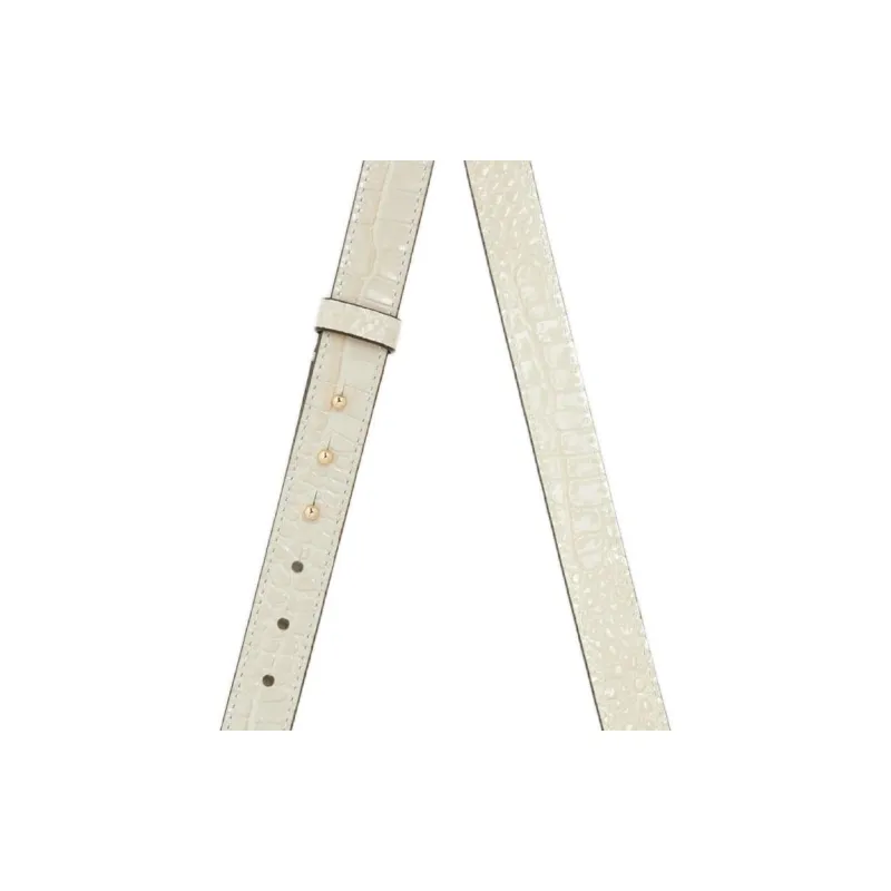 Strathberry Crocodile Embossed Leather Bag Straps Women's Vanilla-2