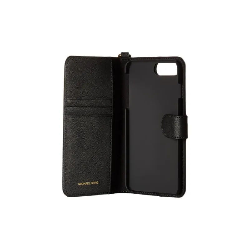MICHAEL KORS Cross-Stitch Leather Clutches Wallet Women's Black-2