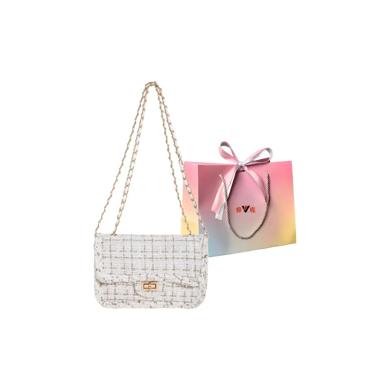 Yalu Woven Crossbody Bag, Shoulder Bag Women's White/Black-0