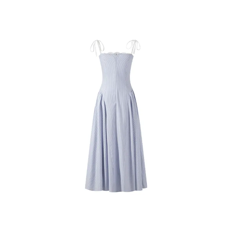 GUOZHEN Slip Dresses Women's Blue-1