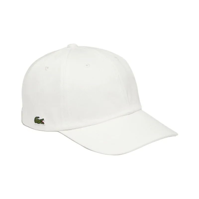 LACOSTE Cotton Twill Baseball Caps Men's White-2