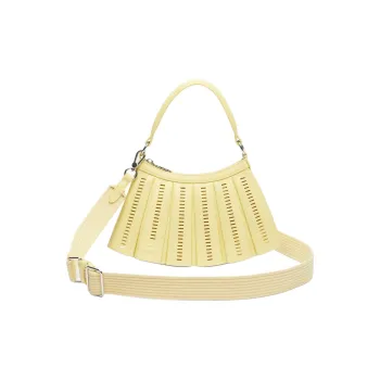 LACOSTE Sheepskin Shoulder Bag, Crossbody Bag, Handbag Women's Yellow
