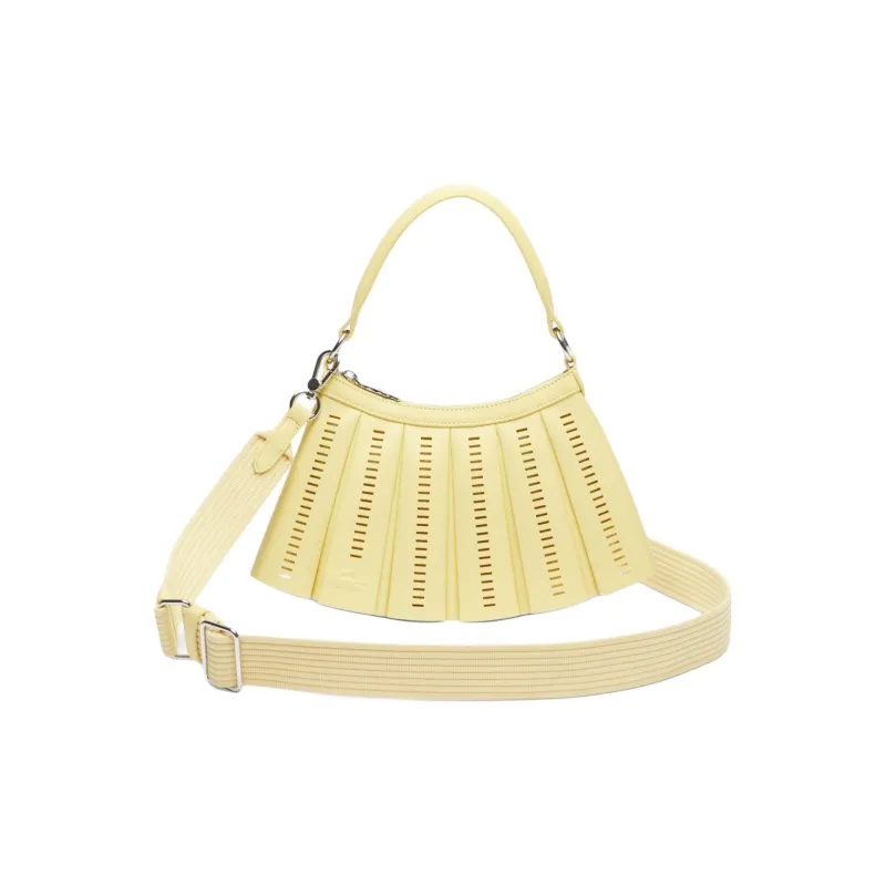 LACOSTE Sheepskin Shoulder Bag, Crossbody Bag, Handbag Women's Yellow-0