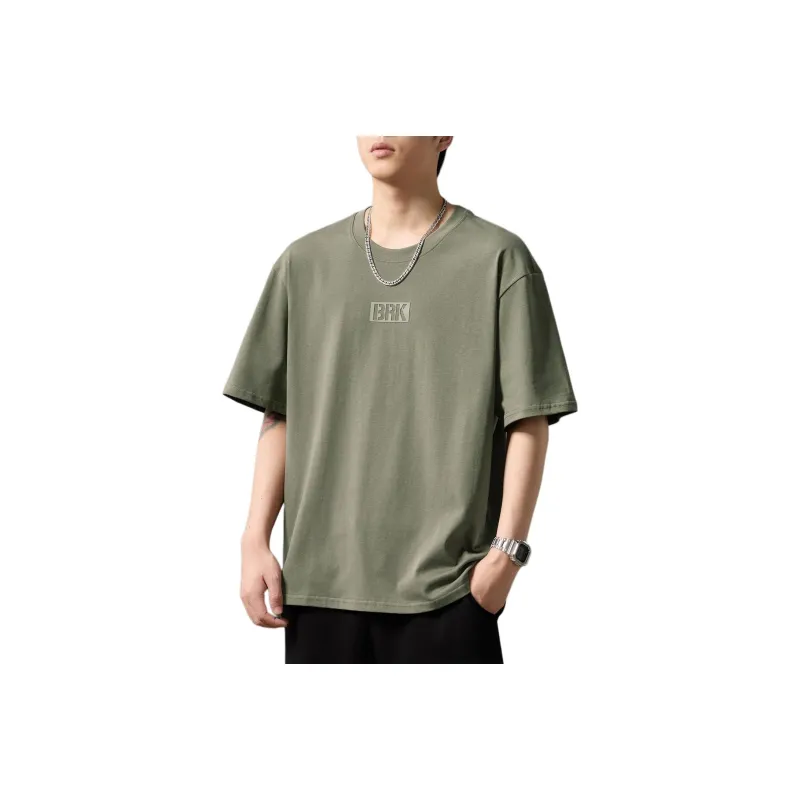 WOOD SOON Cotton Crew Neck Loose Fit Casual Half Sleeve T Shirt Top Unisex-20