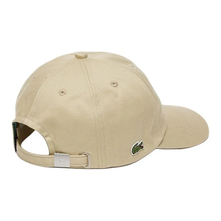 LACOSTE Cotton Twill Baseball Caps Men's Beige-2