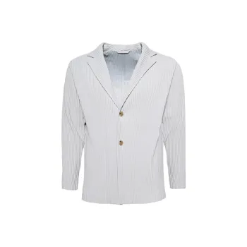 Homme Plissé Issey Miyake Jackets & Coats Men's Light Gray