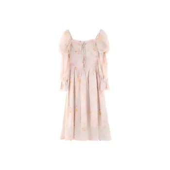 KKX Long Sleeved Dresses Women's Spring Light Peach