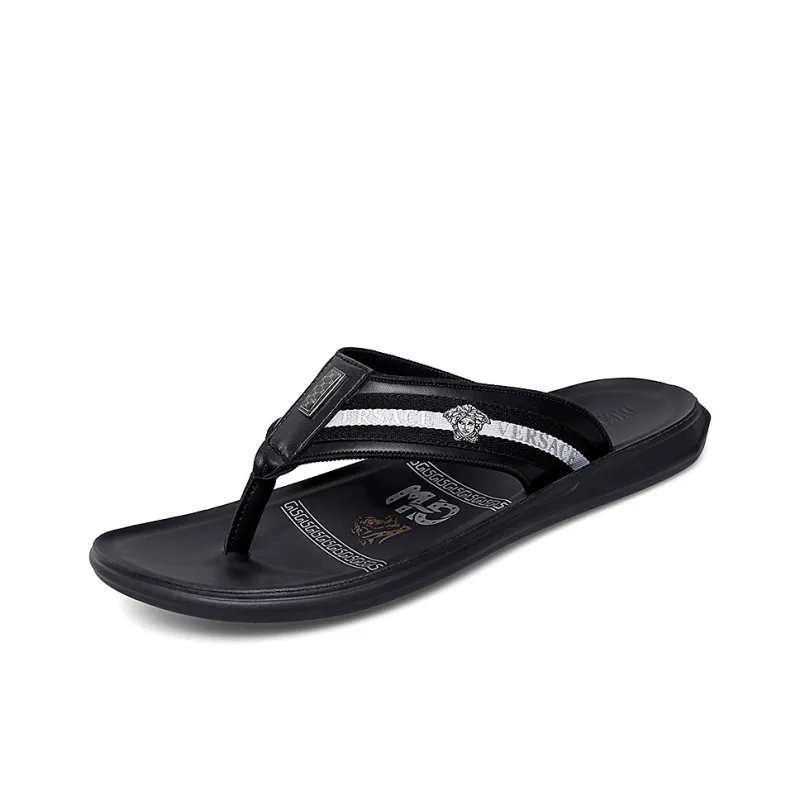 Dunnu Quiet Abrasion Resistant Flip Flops Men's Black-1