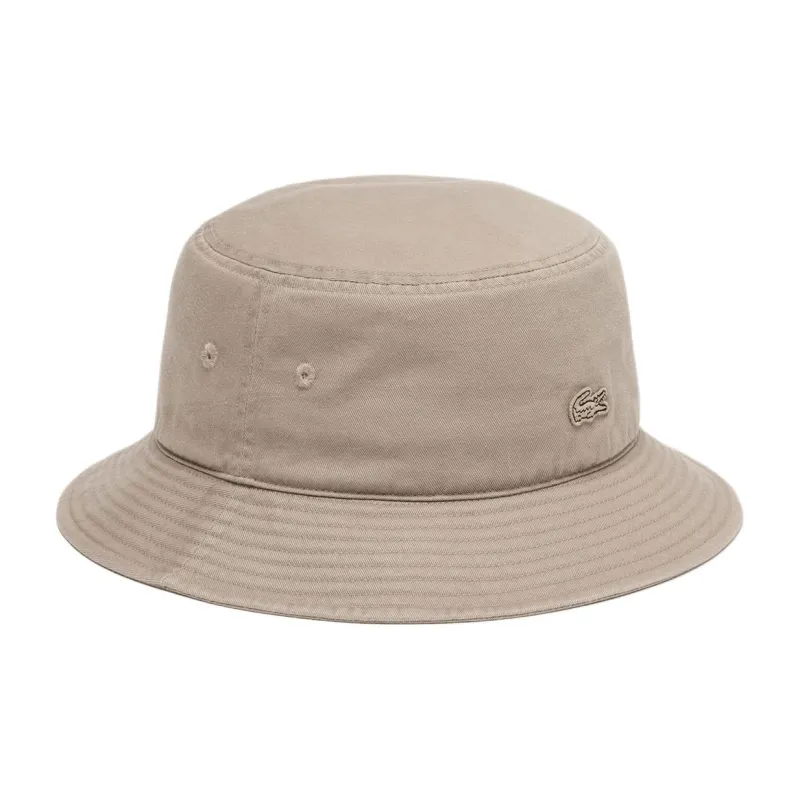LACOSTE Cotton Canvas Bucket Hats Men's Beige-1