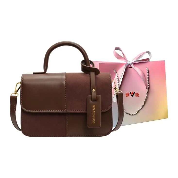 Yalu PU Shoulder Bag, Crossbody Bag, Handbag Women's Black/Ecru/Brown-14