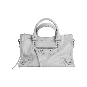 Balenciaga Le City Sheepskin Handbag Trumpets Women's Light Gray