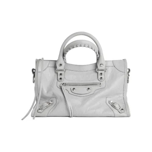 Balenciaga Le City Sheepskin Handbag Trumpets Women's Light Gray