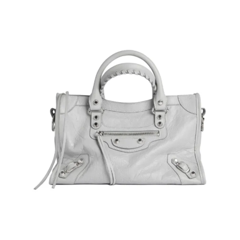 Balenciaga Le City Sheepskin Handbag Trumpets Women's Light Gray-0