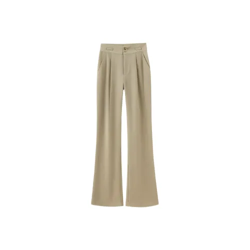 LUYOUYE Casual Pants Women's Linen Brown