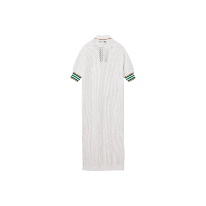 LACOSTE Short Sleeved Dress Women's White-1