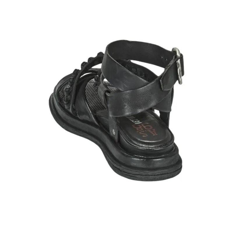 AirStep POLA CROSS Roman Sandals 1cm Women's Black-5