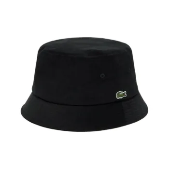 LACOSTE 100% Cotton, Corduroy, Wool Bucket Hats Men's Black