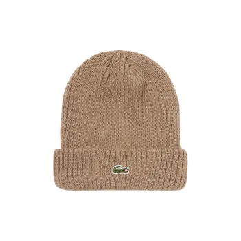 LACOSTE Wool Beanies Men's Beige