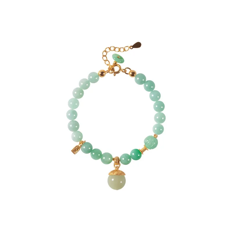 Long Fu Glutinous Jade Bracelets Women's-0