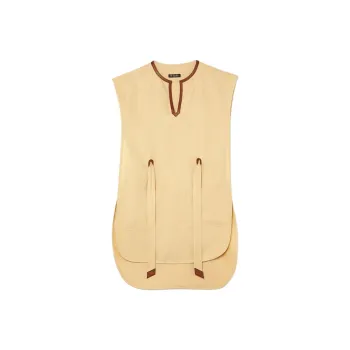 Loro Piana SS25 Sleeveless Dress Women's Golden Sand Beach