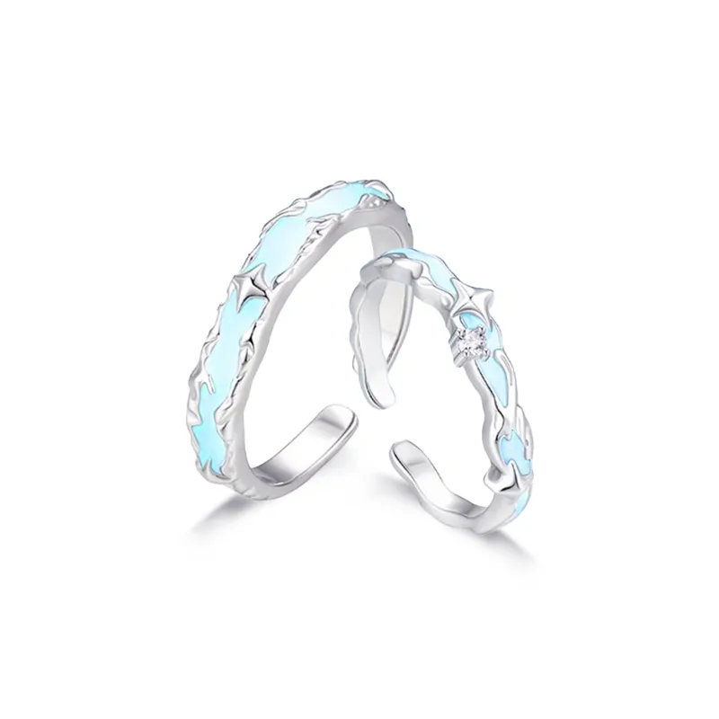 NUSQ S925 Silver With Zircon Rings Unisex-13