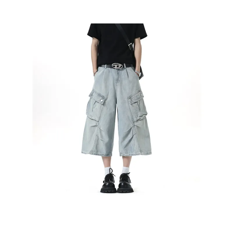 TELENT Denim Shorts Unisex Light Blue-0