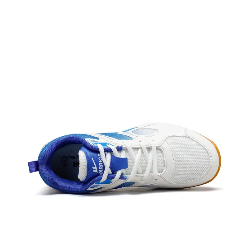 Warrior Cushioning, Slip Resistant, And Breathable Low Top Badminton Shoes Men's White Blue-2