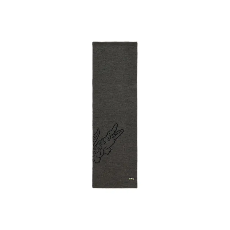 LACOSTE Wool, Acrylic Knit Scarves Men's Dark Gray-0