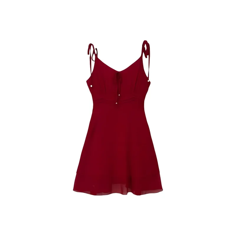 Dior Beauty Slip Dresses Women's Red-2