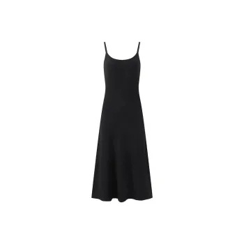 YINLEI Slip Dresses Women's Black
