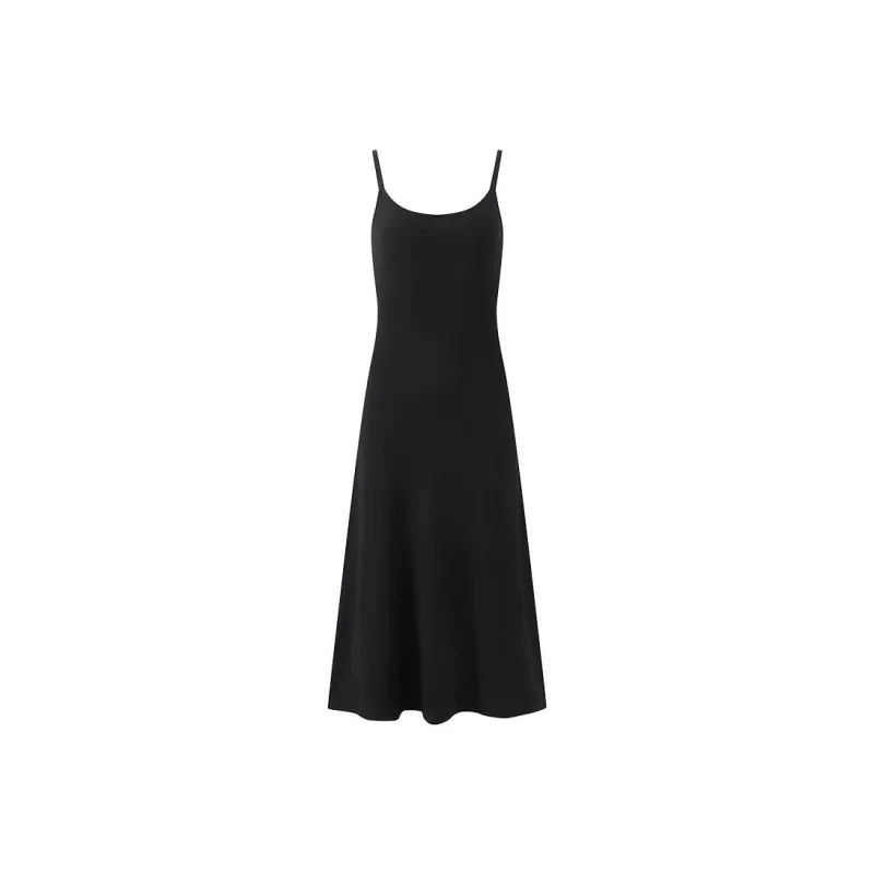 YINLEI Slip Dresses Women's Black-0
