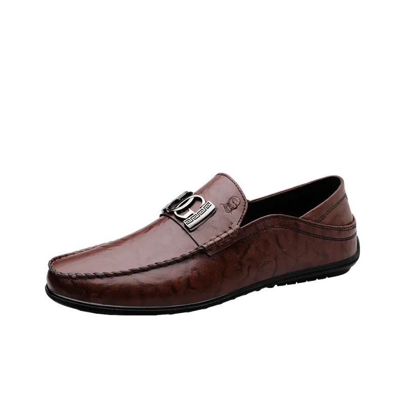 LAORENTOU Men's Casual Shoes Men Low Top Black/Brown-3