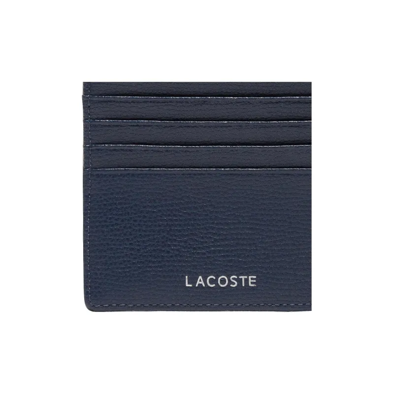 LACOSTE Cow Leather Wallet Men's Marine Blue-3