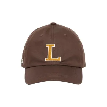 LACOSTE Twill, 100% Cotton Baseball Caps Men's Brown
