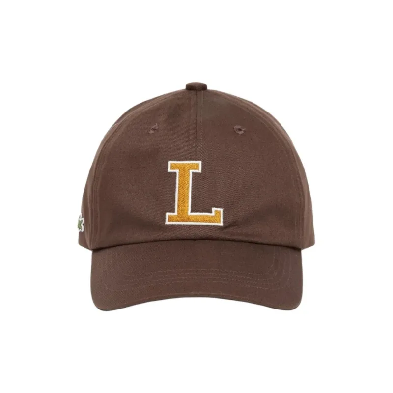 LACOSTE Twill, 100% Cotton Baseball Caps Men's Brown-0