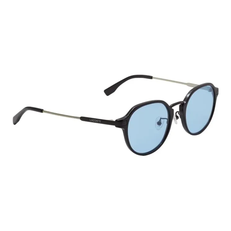 LACOSTE Titanium Plastic Round Sunglasses Men's Black-2