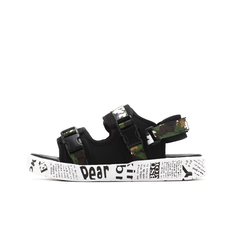 YUZHAOLIN Beach Sandals Unisex Black Gold/Black White/Camouflage-5