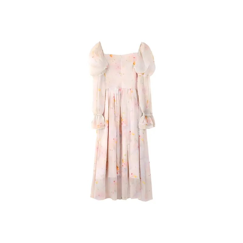 KKX Long Sleeved Dresses Women's Spring Light Peach-1