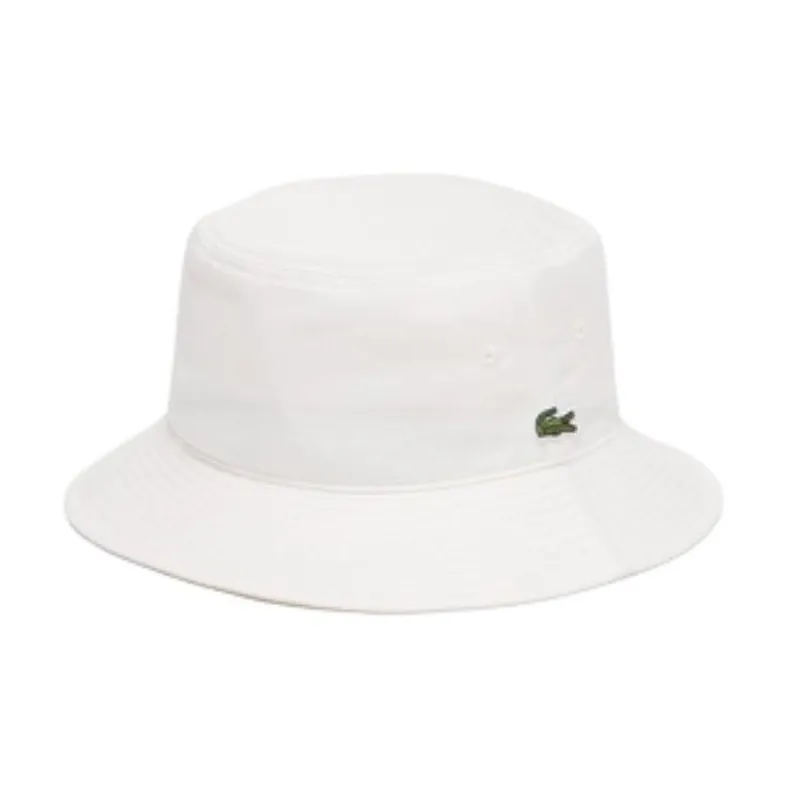 LACOSTE Cotton Twill Bucket Hats Men's White-2