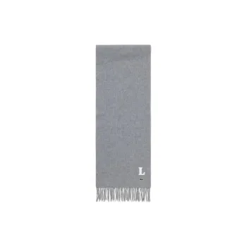 LACOSTE Polyester, Recycled Polyester Knit Scarves Men's Gray