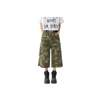 PVPVPV Casual Shorts Unisex Army Green