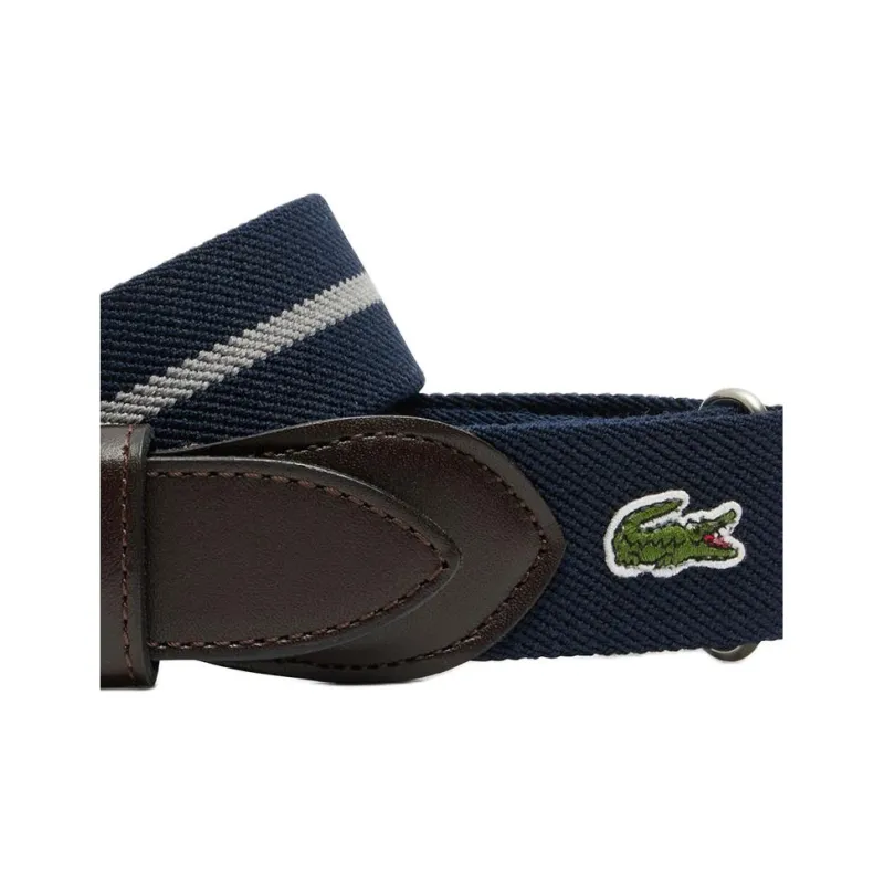 LACOSTE Cow Leather Belt Men's Marine Blue Width 3CM-1