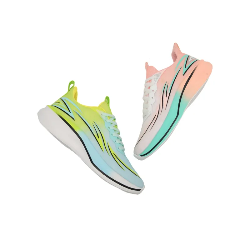 7 SEVFUN Running Shoes Unisex Low Top Pink Green Mismatched-1