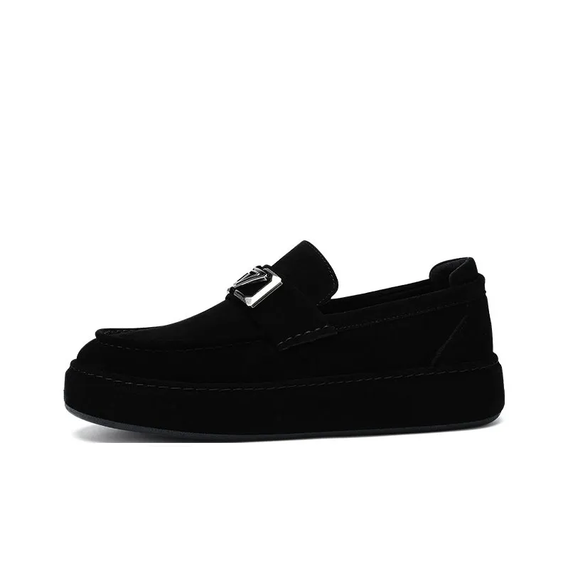 U7 Men's Casual Shoes Men Low Top Black-0