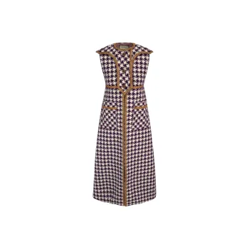 GUCCI Wool Sleeveless Long Vest Purple Multi