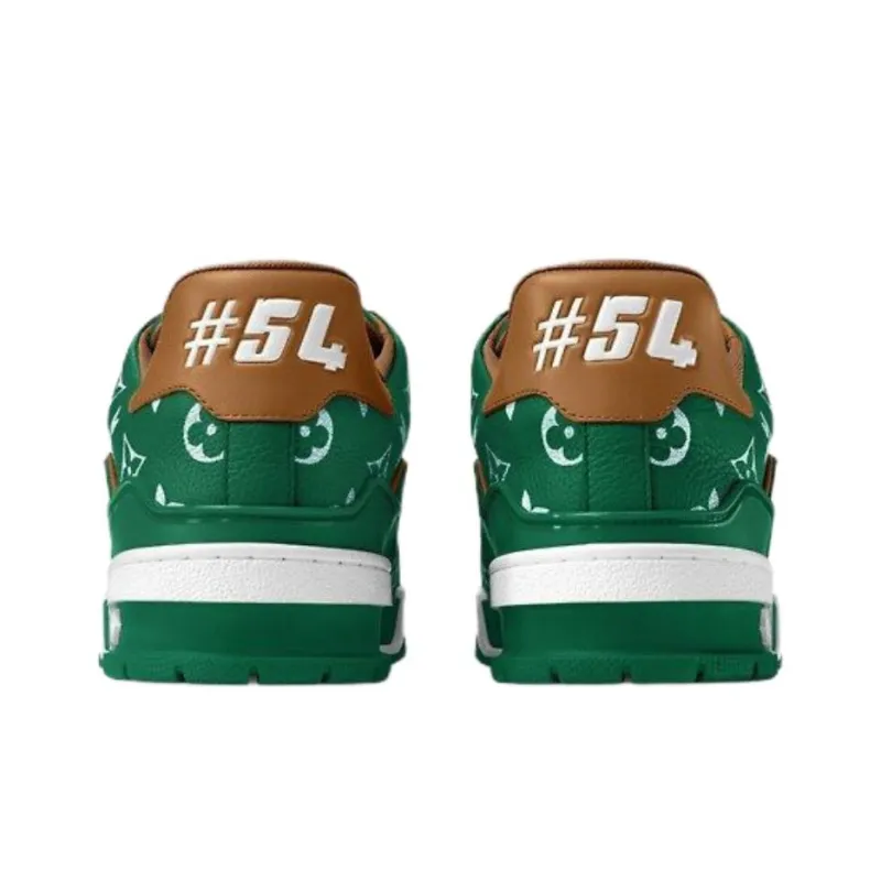 LOUIS VUITTON Trainer Low Top Skateboard Shoes Men's Green-4
